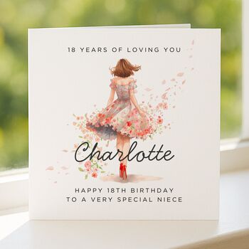 Personalised 18th Birthday Card For Special Niece, 4 of 7
