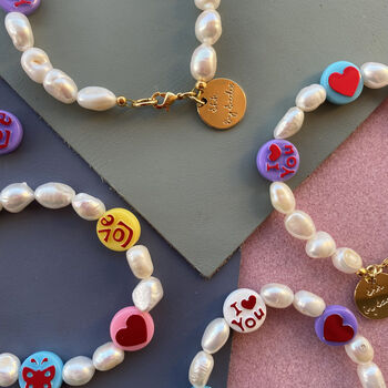 Handmade Freshwater Pearl Love Heart Bracelet, 4 of 11
