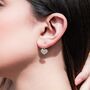 Silver Mesh Heart Drop Earrings, thumbnail 4 of 11