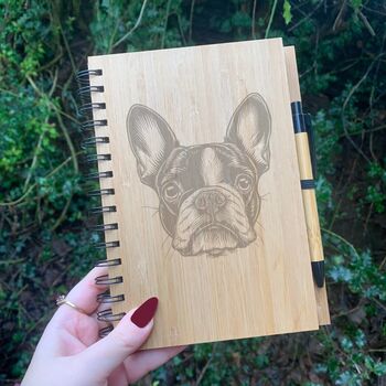 Personalised Boston Terrier Dog Engraved Notebook, 2 of 4