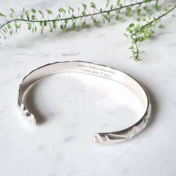 Personalised Men's Solid Silver Cuff Bracelet Bangle, 2 of 7