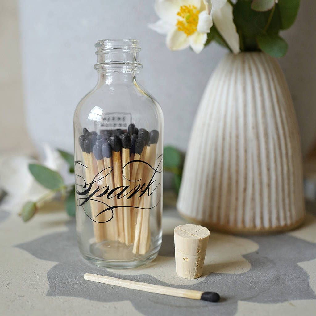 Apothecary Mini Glass Bottle With Matches By Lilac Coast