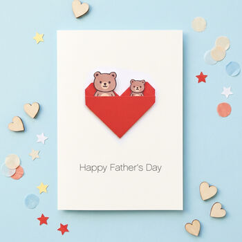 Daddy And Me Animal Origami Heart Card, 4 of 6