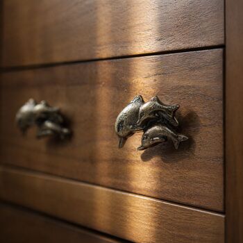 Vintage Brass Dolphin Pair Drawer Knob, 4 of 8