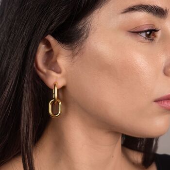 Convertible Paperclip Drop Earrings In Gold Or Silver, 4 of 7