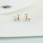 Sterling Silver Geometric Llama Stud Earrings, thumbnail 1 of 5