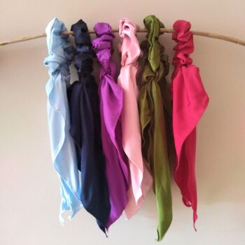 Deluxe Silk Satin Scarf Scrunchie, Style No Bow, 4 of 8