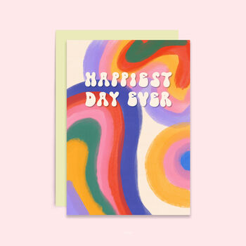 Happiest Day Ever | Colorful Retro Card, 3 of 3