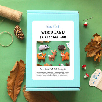 Sew Your Own Woodland Friends Garland Felt Sewing Kit, 2 of 12