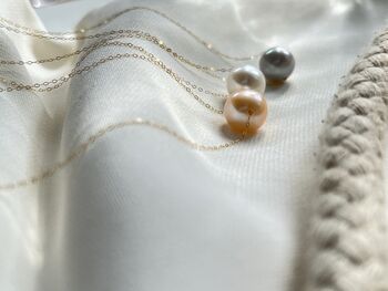 'Ginto' Real Gold Single Pearl Necklace, 3 of 12