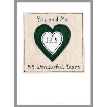 Personalised Emerald 55th Wedding Anniversary Card, 3 of 12