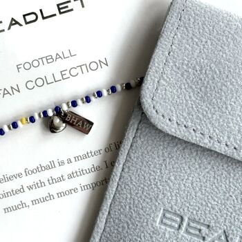 Brighton And Hove Albion Football Club Women Fan Bead Bracelet With Charms, 3 of 5