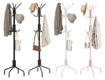 Coat Stand Metal Coat Rack With 12 Hooks Four Legs, 9 of 9