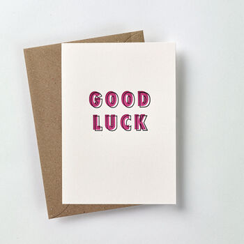 'Good Luck' Letterpress Card, 4 of 4