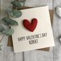 Personalised Happy Valentine's Day Corduroy Heart Card, thumbnail 1 of 4