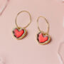 Red Heart Hanging Valentine Earrings, thumbnail 1 of 3