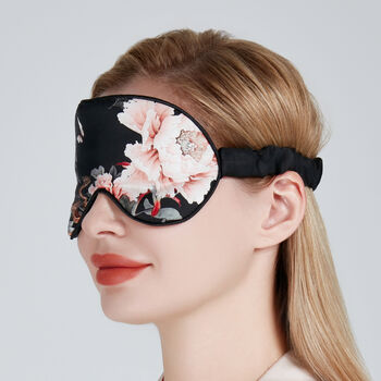 Silk Sleep Mask Eye Mask 100% Pure Soft Mulberry Silk Black Peacock Luxury Travel Gift Blackout Hypoallergenic, 5 of 5