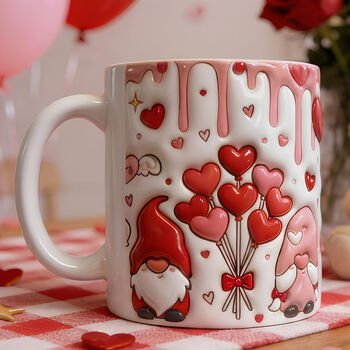 Cute Gnome Heart Valentine's Mug, 3 of 6