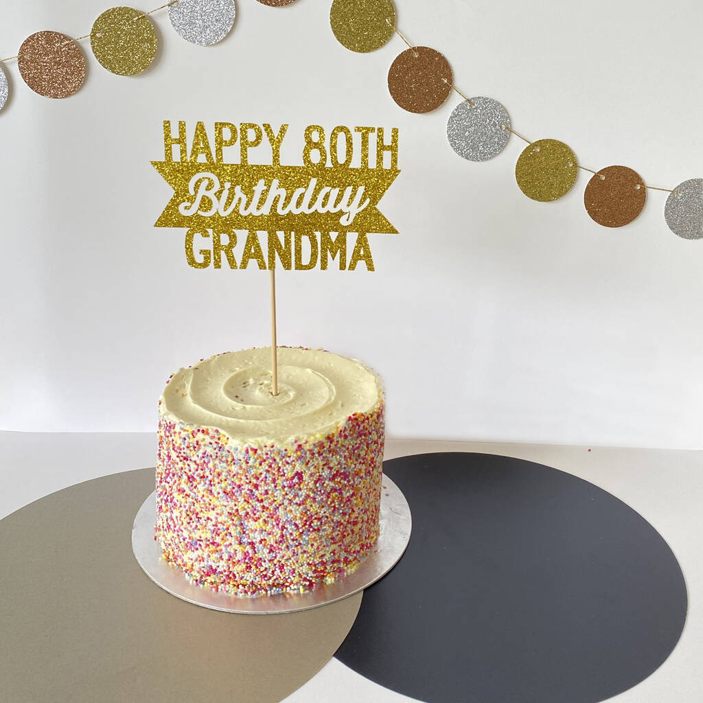 Swirl 80 Eightieth Birthday Cake Topper