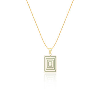 Matching Earrings And Necklace | Cream And Green | Rectangle Set, 4 of 10