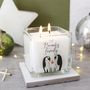 Penguin Family Christmas Scented Square Candle, thumbnail 1 of 5