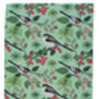 Green Tea Towel With Botanical Bird Design, thumbnail 3 of 5