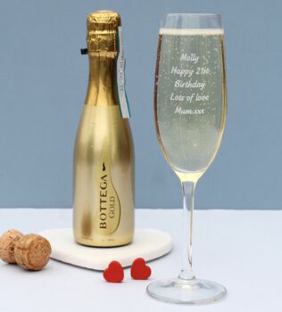 Personalised Flute And Mini Bottega Prosecco Set, 4 of 4