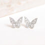 Butterfly Shaped Crystal Stud Earrings, thumbnail 3 of 3