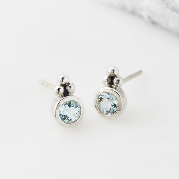 Holi Jewel Birthstone Silver Stud Earrings, 7 of 9