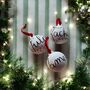 Personalised Hand Lettered Ceramic Christmas Baubles, thumbnail 2 of 9