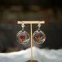 Red Rose 24ct Gold Plated Quartz Earrings, thumbnail 4 of 5