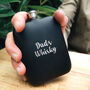 Dad's Personalised Hip Flask, Favourite Drink In Black, thumbnail 1 of 3