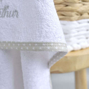 Personalised Christening Towel With Mink Trim, 2 of 9