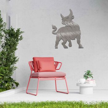 Metal Bull Garden Wall Art Powerful Silhouette Design, 4 of 10