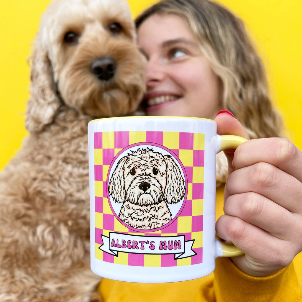 Personalised Dog Mum Checkerboard Mug, 1 of 12