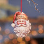 Wooden Painted Father Christmas Hanging Decoration, thumbnail 1 of 2