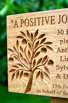 Engraved Oak Tree Memorial Marker, 2 of 7
