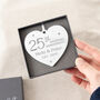 25th Anniversary Silver Acrylic Hanging Decoration, thumbnail 4 of 4