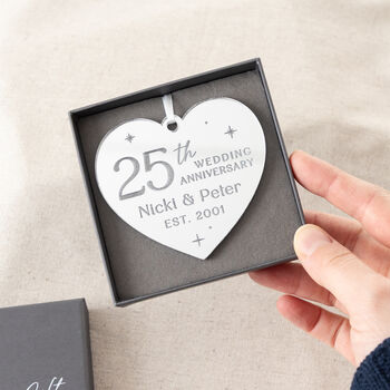 25th Anniversary Silver Acrylic Hanging Decoration, 4 of 4