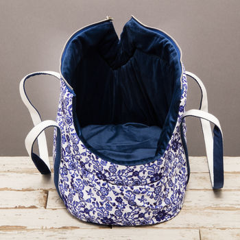The Richmond Blue And White Floral Dog Carrier, 7 of 10