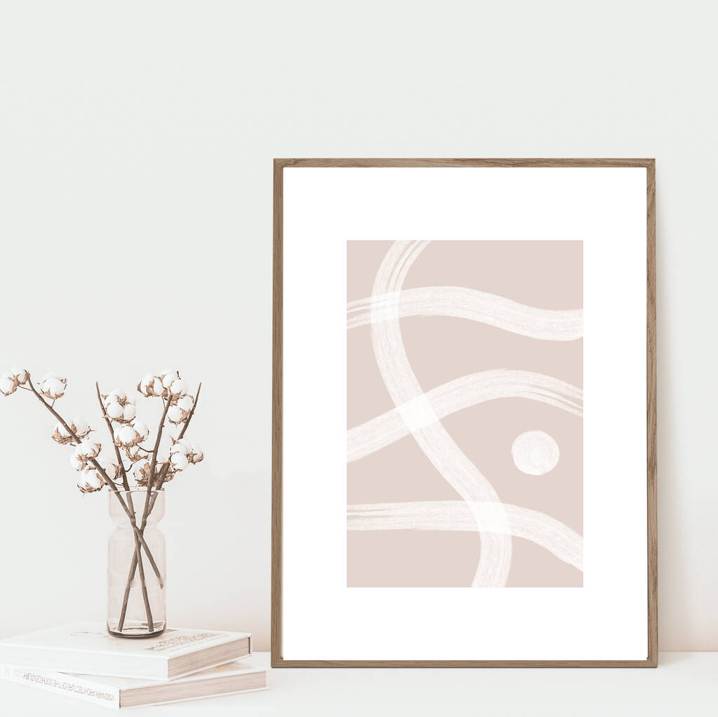 Personalised Neutral Abstract Art Print, 1 of 3