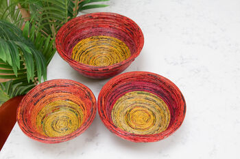 Recycled Paper Colourful Baskets Three Sizes, 8 of 10