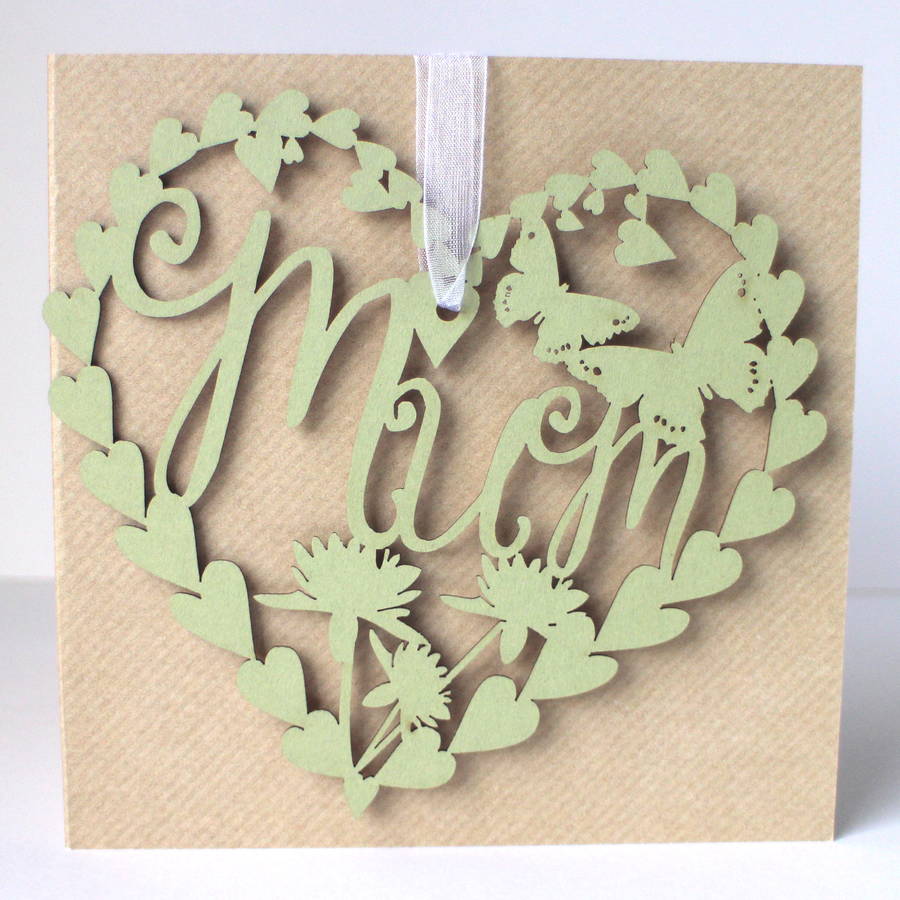 mother's day laser cut card and keepsake by ohmydearjulia