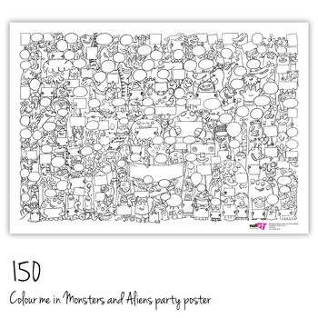 Monsters And Aliens Colour Me In Party Poster, 9 of 10