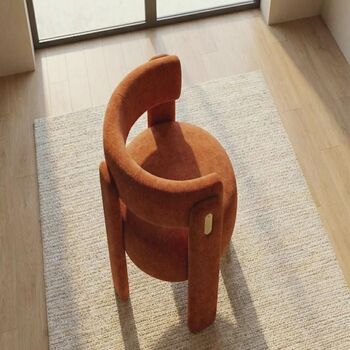 Orange Chenille Accent Chair Living Room Armchair, 4 of 4