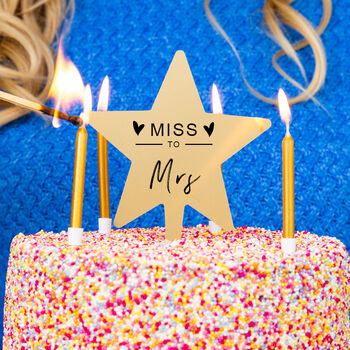 'Miss To Mrs' Hen Do Cake Star Topper, 2 of 6