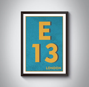 E13 East Ham Typography Postcode Print, 6 of 11