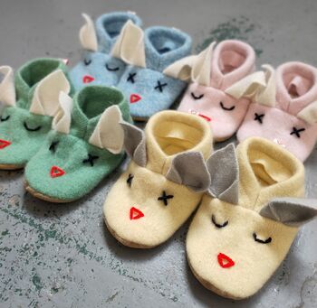 Handmade Recycled Cashmere Bunny Booties, 4 of 12