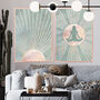 Custom Two Yoga Sun Boho Bohemian Art Prints, thumbnail 1 of 6