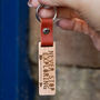 Engraved 'Never Stop Exploring' Wood Keyring For Him, thumbnail 1 of 4